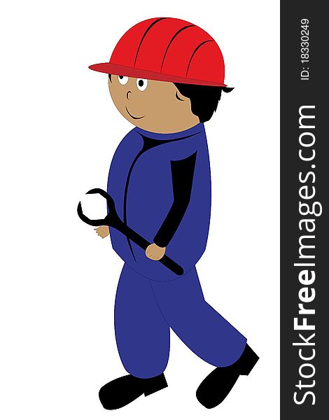 Vector Illustration Of A Worker