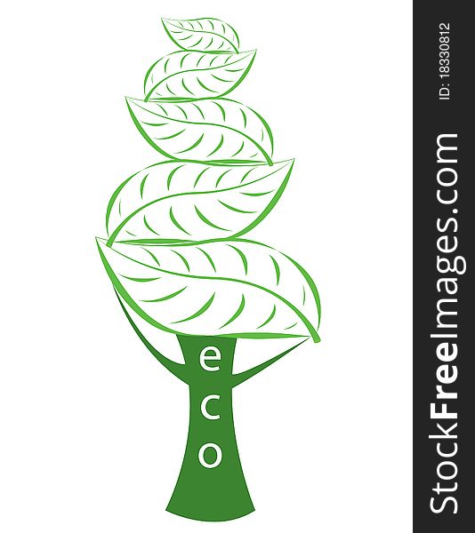 Green tree of ecology logotype. Green tree of ecology logotype