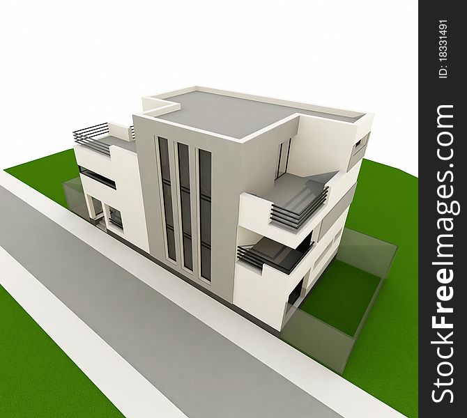 3d modern house