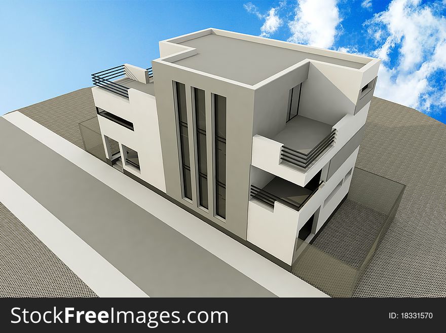 3d modern house