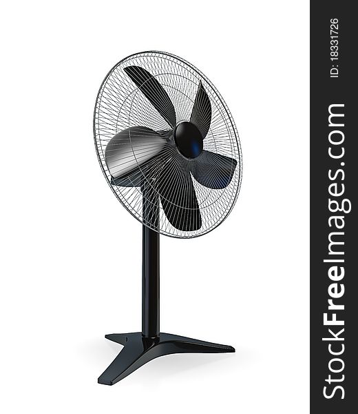 3d illustration of table fan, isolated on white