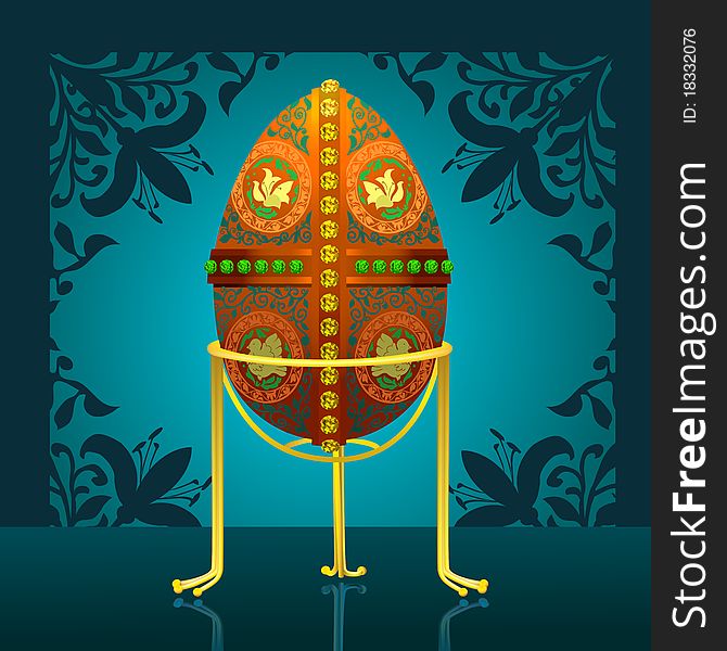 The painted magnificent egg for a  Easter holiday. The painted magnificent egg for a  Easter holiday