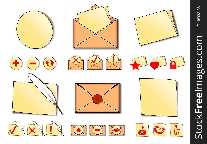 Set Of Icons For Email.