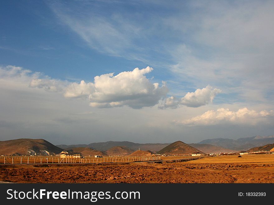 Winter grassland in shangri-la