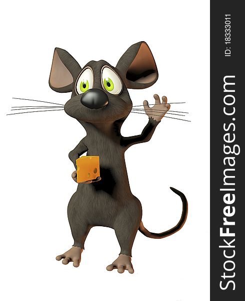 Cheeky mouse holding a wedge of cheese. Cheeky mouse holding a wedge of cheese