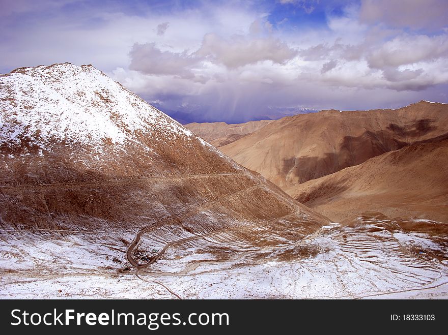 Ladakh Landscape In Cold Winter