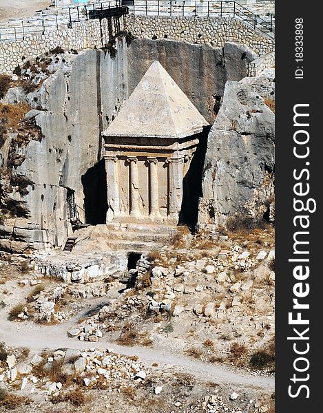 The prophets revenge tomb of Zechariah in the Kidron Valley in Jerusalem