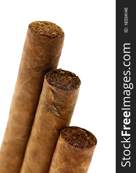 Luxury cigars isolated on white background