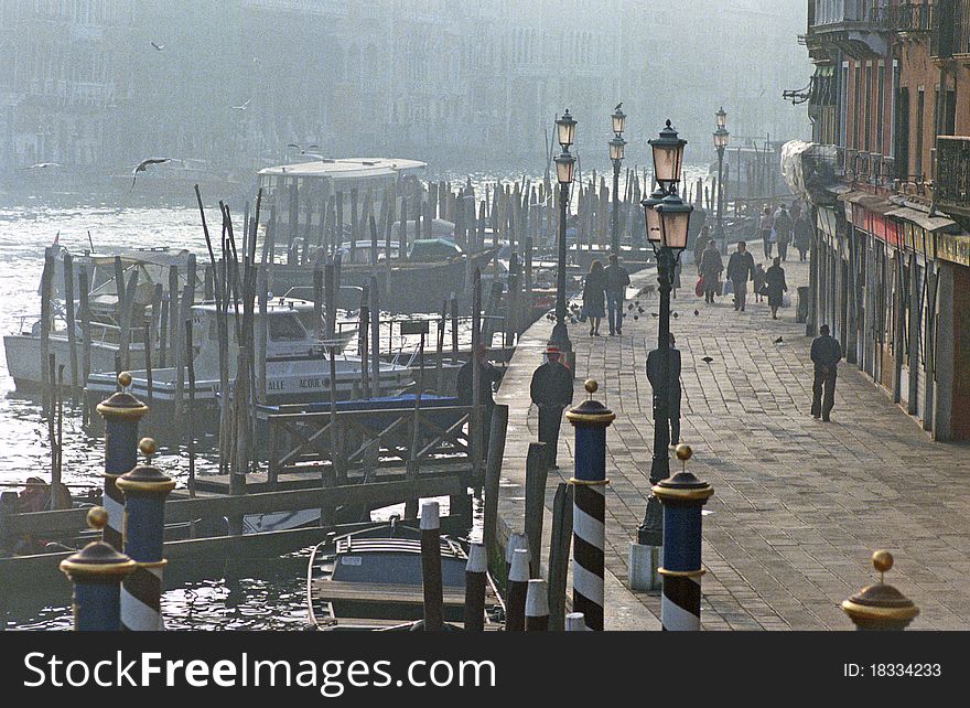 Typical mood on Venice canal on a winter's day. Typical mood on Venice canal on a winter's day