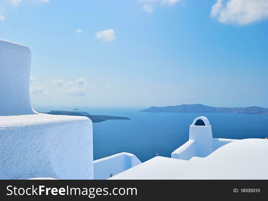 Santorini island withe the blue sky