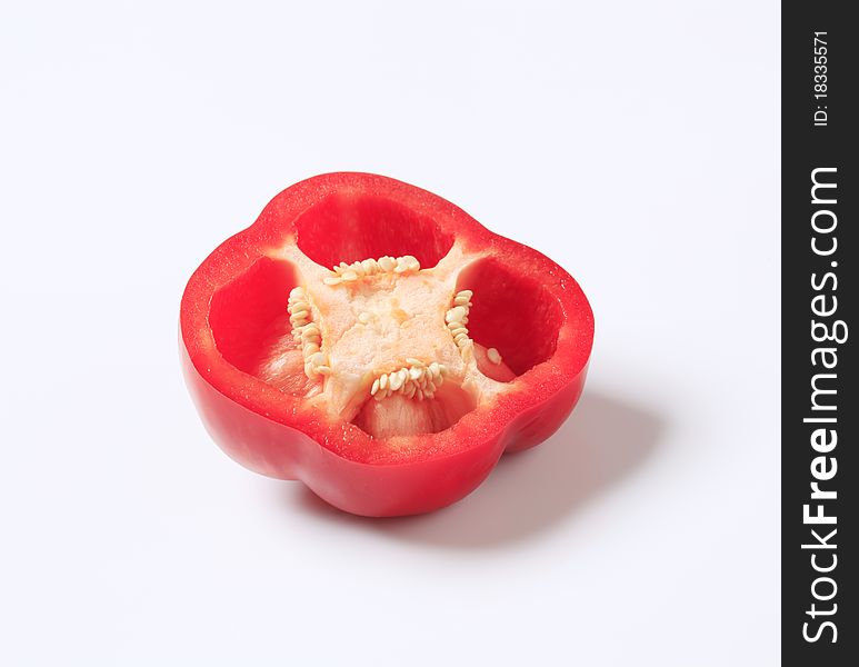 Cross section of a red bell pepper