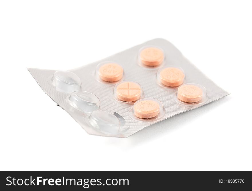 Pills on a  white background