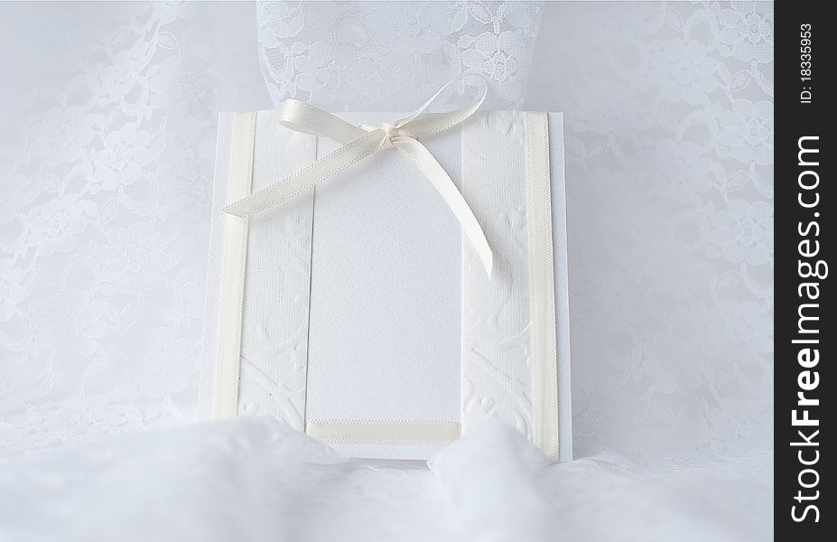 Beautiful white pastel wedding card for invitation or greeting