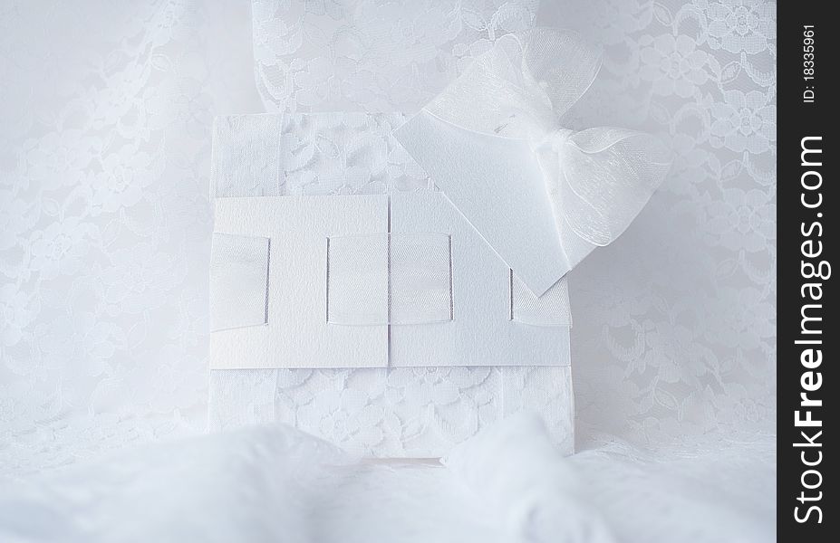 Beautiful white pastel wedding card for invitation or greeting