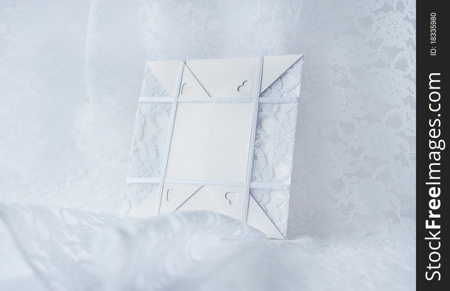 Beautiful white pastel wedding card for invitation or greeting