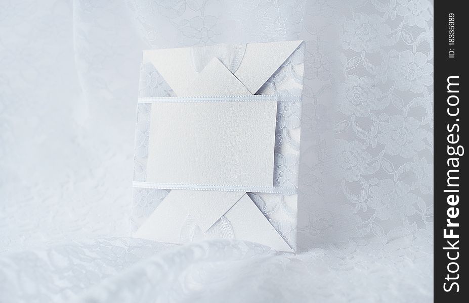 Beautiful white pastel wedding card for invitation or greeting