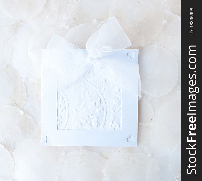 Beautiful white pastel wedding card for invitation or greeting