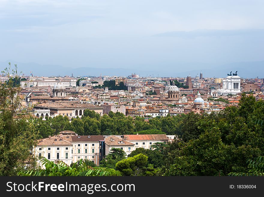 Beautiful panoramic view at Rome, Italy