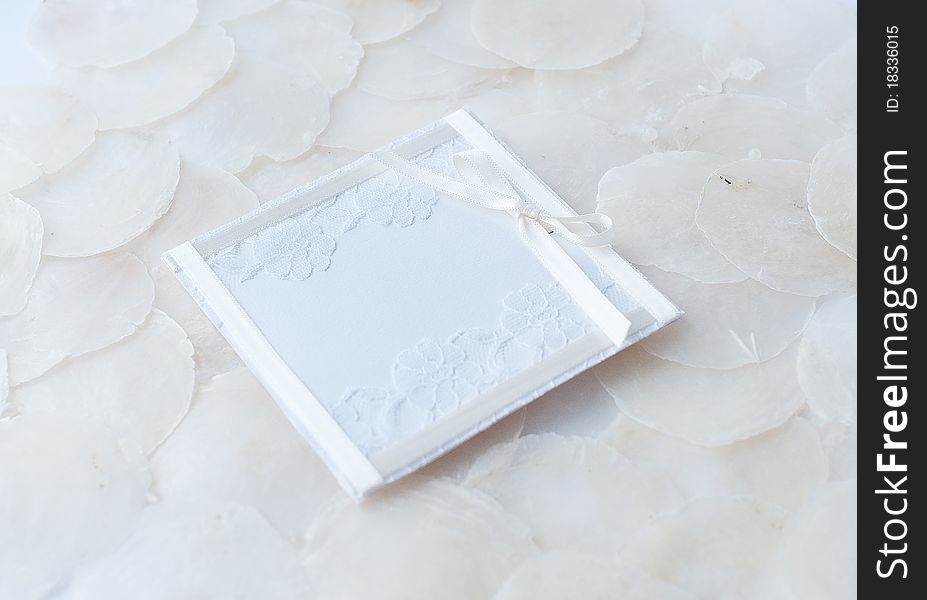 Beautiful white pastel wedding card for invitation or greeting