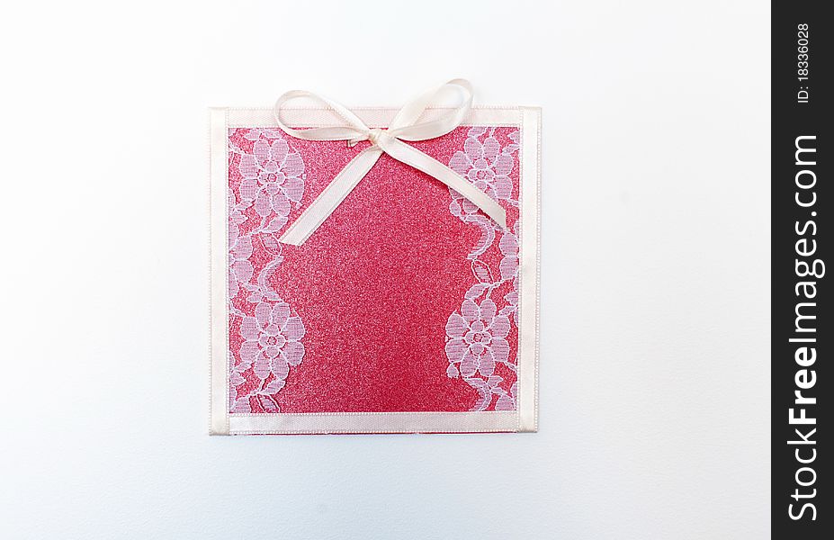 Beautiful, white and red wedding card for invitation or greeting