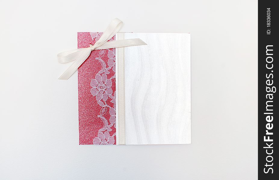 Beautiful, white and red wedding card for invitation or greeting