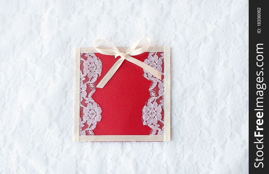 Beautiful, white and red wedding card for invitation or greeting