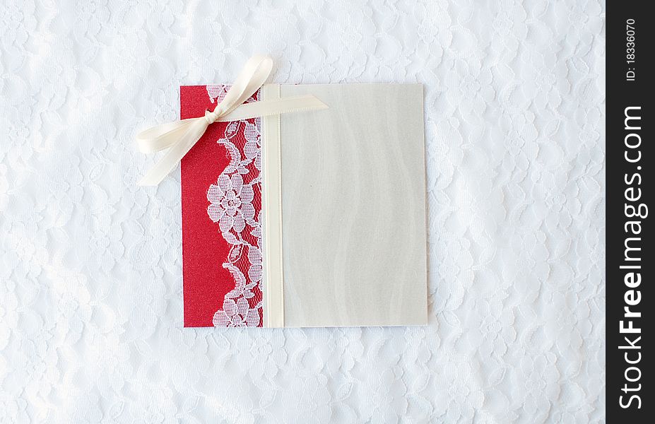 Beautiful, white and red wedding card for invitation or greeting