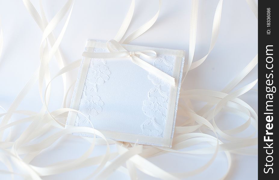 Beautiful, white pastel wedding card for invitation or greeting