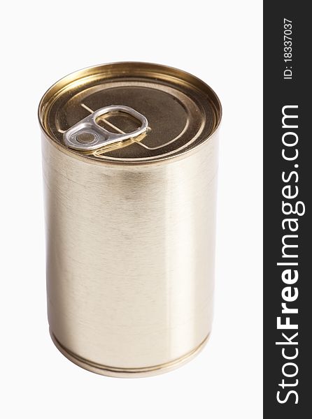 Studio shot of tin can isolated on the white background. Studio shot of tin can isolated on the white background