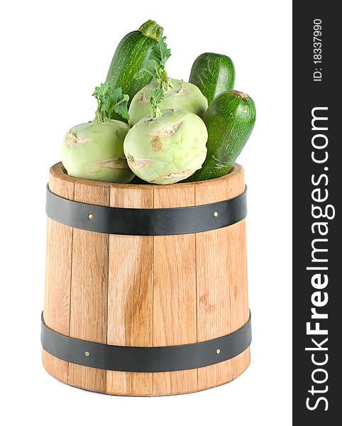 Vegetables In A Wooden Barrel