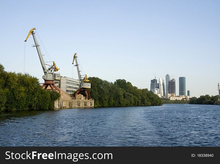 Modern buildings of the International Business Centre under construction, Moscow, Russia. Modern buildings of the International Business Centre under construction, Moscow, Russia