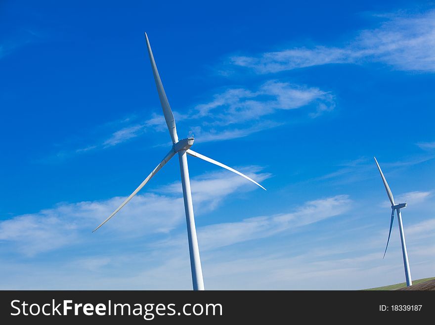 Wind Farm With Blue Sky
