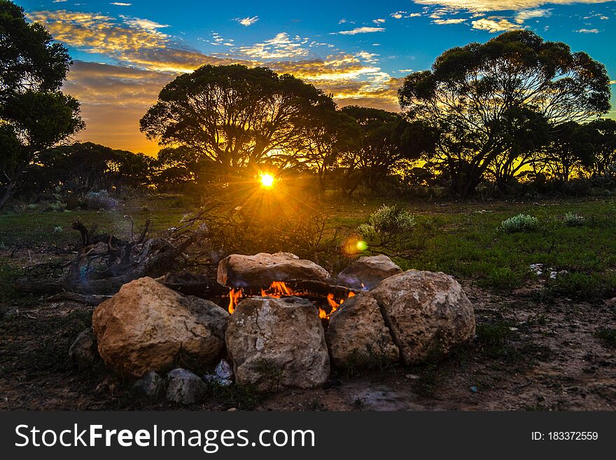 Orange Landscape Sunset Around Australia