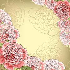 Vintage Background With Peony Royalty Free Stock Photo