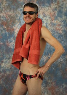 Semi Nude Muscular Man Royalty Free Stock Photo