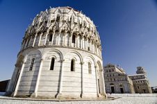 Piazza Dei Miracoli In Pisa After A Snowstorm Royalty Free Stock Image