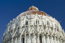 Piazza Dei Miracoli In Pisa After A Snowstorm Royalty Free Stock Photo