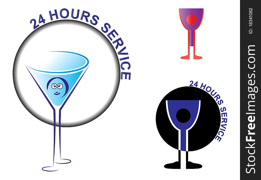 Twenty four hours service sign on the cocktail