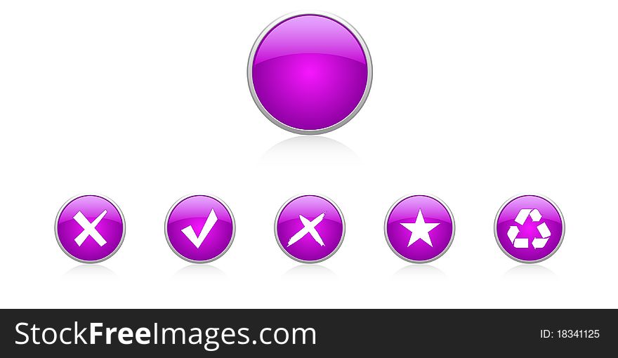 Set violet buttons. Vector EPS