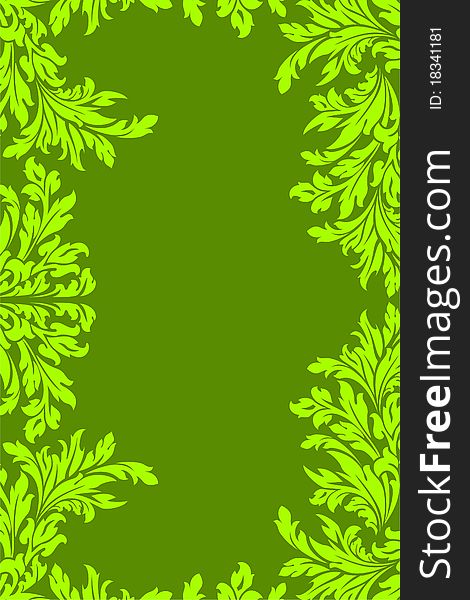 Vector Green floral frame. Vector green floral texture