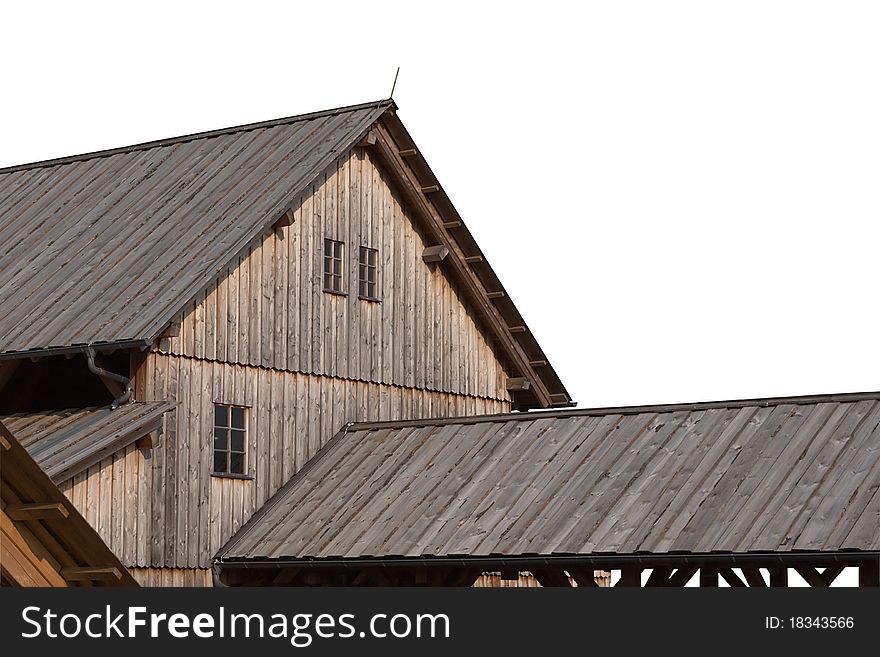 The big rural house on a white backgroun. The big rural house on a white backgroun