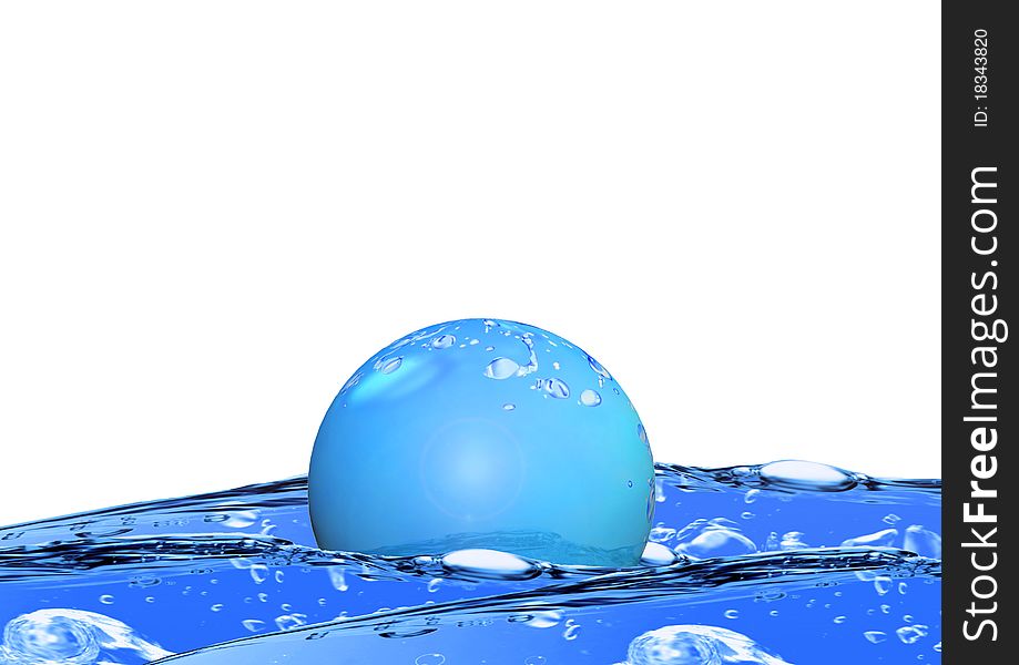 Bubble floating on water