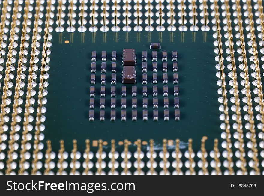 Closeup of processor on white background