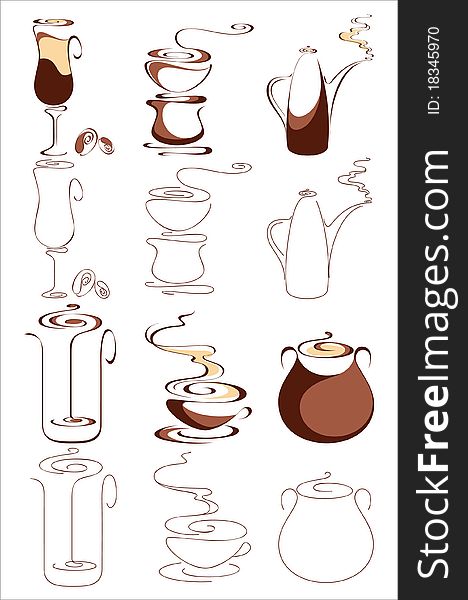 Coffee. Elements for design. Vector illustration. Coffee. Elements for design. Vector illustration