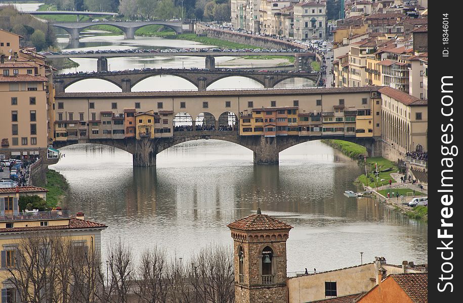 View of Florence from the Hill of Piazzale Michelangelo. View of Florence from the Hill of Piazzale Michelangelo