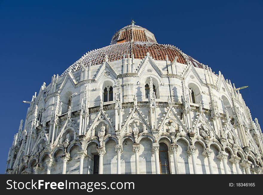 Piazza dei Miracoli in Pisa after a Snowstorm, Italy