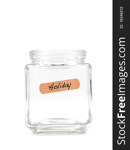 An empty money jar isolated against a white background. An empty money jar isolated against a white background