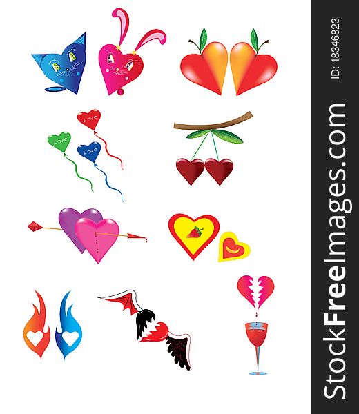 Various hearts or love. Illustration. Vector. Various hearts or love. Illustration. Vector.