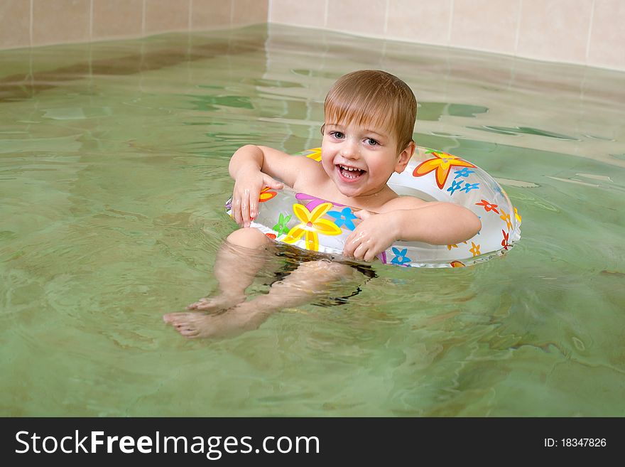 Little Happy Boy In Pool