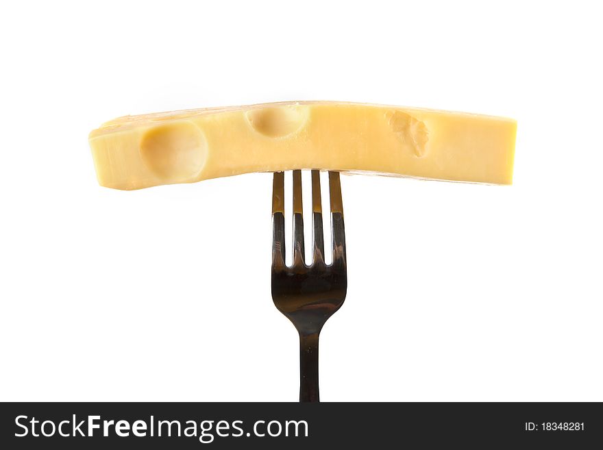 Metallic Fork With Cheese